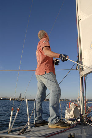 Richard on Spinnaker duty