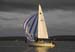 Linota under Spinnaker & storm cloud