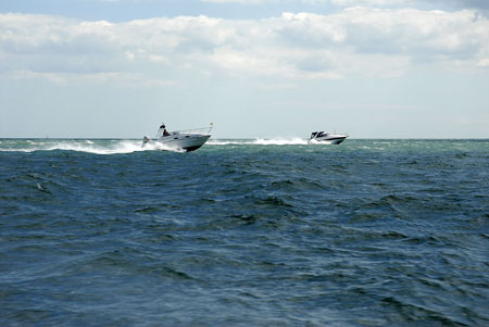 25 Shammi & Kamadaze crossing Poole Bay