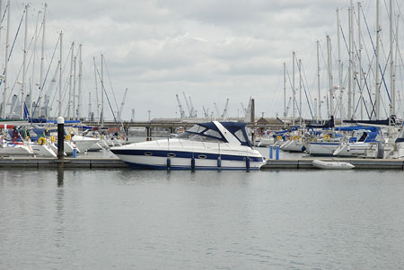 Bev & Steve's new boat waiting for pick up