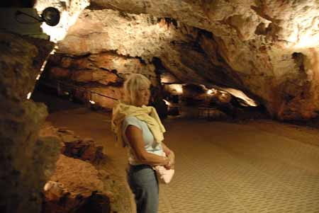 01 Jenny at the entrance to Kents Cavern