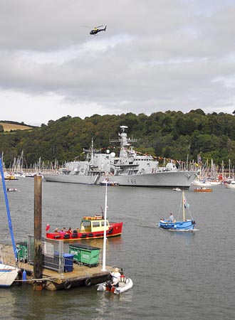 Flying over HMS Somerset