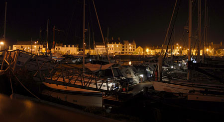 St. Vaast marina at night
